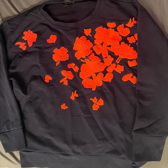 J. Crew Floral embroidered crew neck sweatshirt - Picture 16 of 16